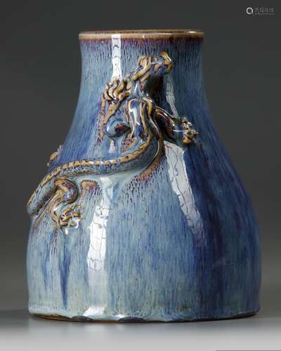 A CHINESE FLAMBÉ-GLAZED'QILIN'VASE,