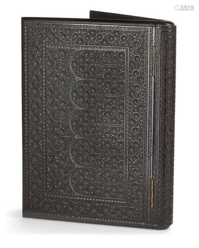 ANGLO INDIAN CARVED BOOK COVER, 19TH-20TH CENTURY