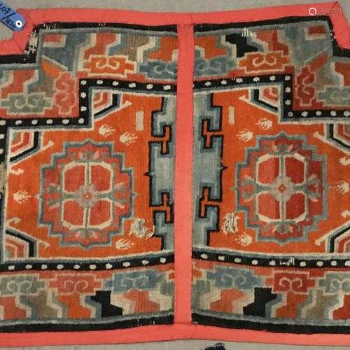 ORIGINAL TAPIS DE SELLE, TIBET, fin XIXe - début XXe siècle....