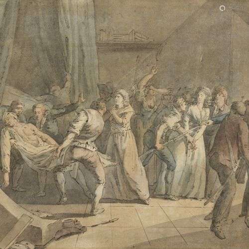 Attribué à Louis BRION DE LA TOUR (1743-1803) La mort de Mar...