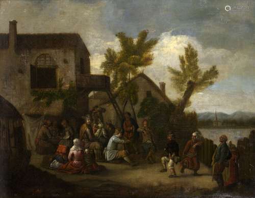 École FLAMANDE dans le goût de Teniers Scène villageoise au ...