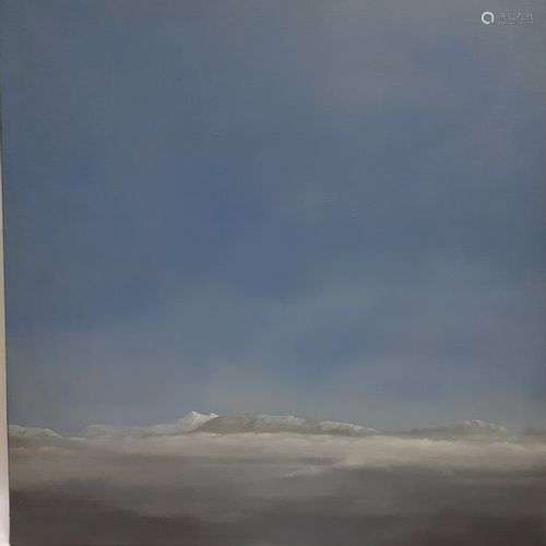 Bernard FICHERA (né en 1944) Paysage bleu. Huile sur toile. ...