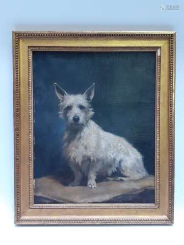André MARCHAND (1907-1997) : Portrait de chien Huile sur toi...