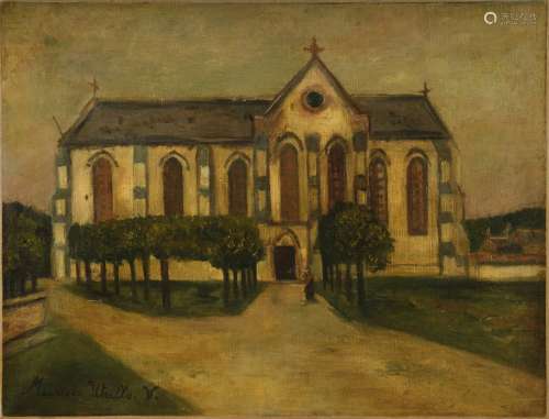 Dans le goût de Maurice UTRILLO (1883-1955) Eglise de Saint-...