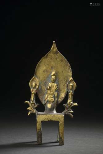 CHINE - Époque WEI (386-557 ap. JC) Groupe en bronze doré de...
