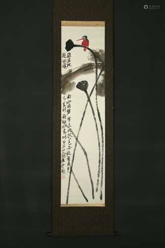 A Qi baishi's flowers and birds painting