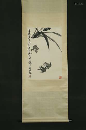 A Qi baishi's floral painting