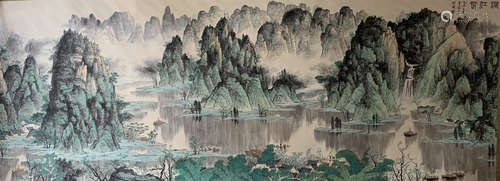 A Bai xueshi's landscape painting(without frame)