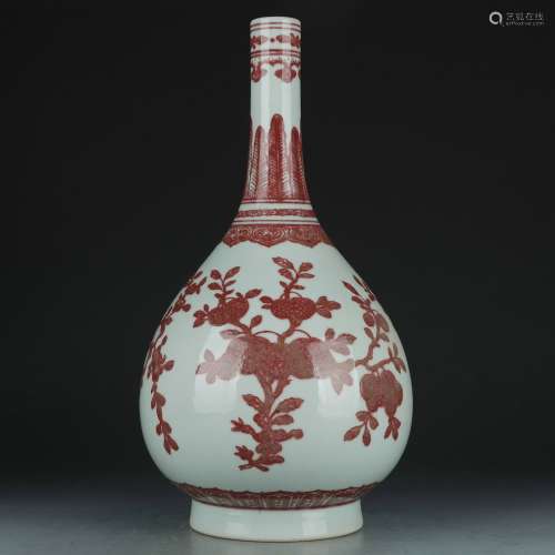 A copper-red-glazed 'floral' vase