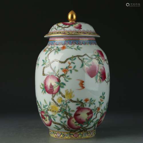 A famille-rose 'floral' jar