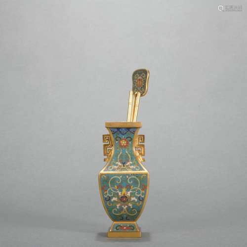 A Cloisonne enamel 'flowers' vase