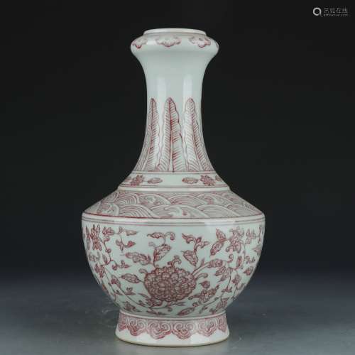 A copper-red-glazed 'floral' vase