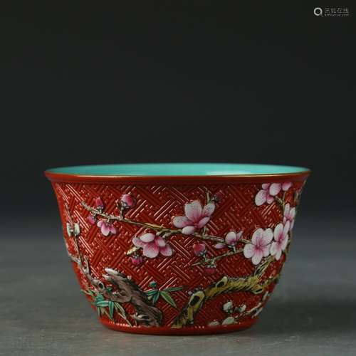 A famille-rose 'floral' cup