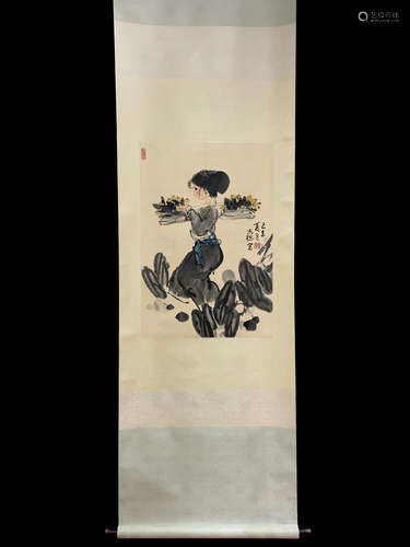 A Zhou sicong's figure painting