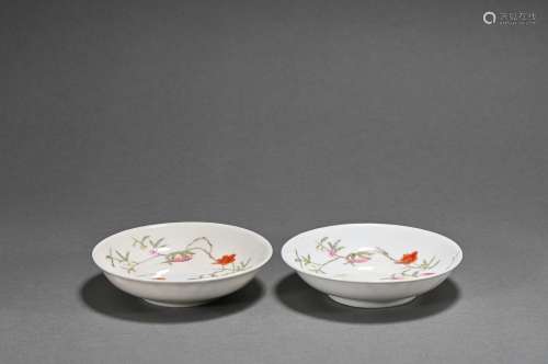 A pair of famille-rose dish
