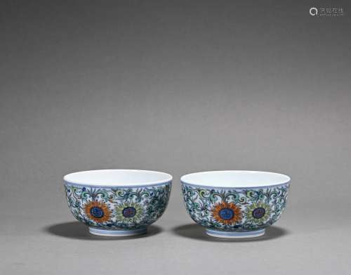 A pair of Dou cai bowl