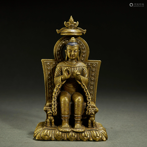 TIBETAN ALLOY BRONZE BUDDHA STATUE,ABOUT 8th-12th