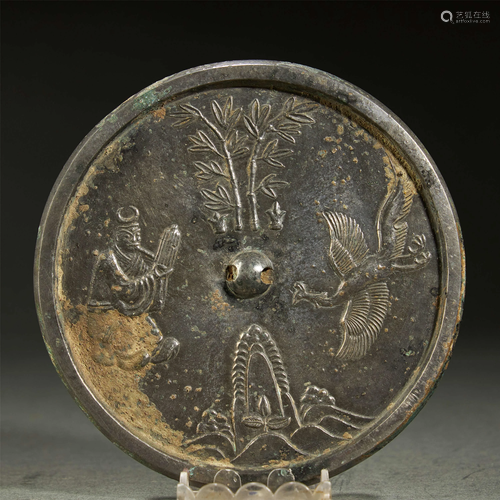 CHINESE BRONZE CIRCULAR MIRROR,HAN DYNASTY