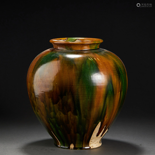 CHINESE SANCAI POTTERY JAR,TANG DYNASTY