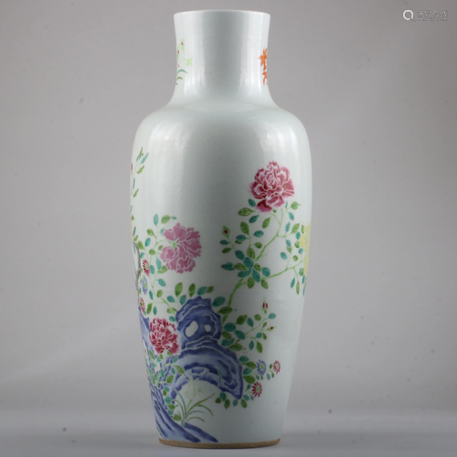 CHINESE FAMILLE ROSE PORCELAIN VASE,QING DYNASTY