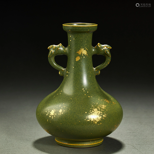 CHINESE TEA-DUST GLAZED PORCELAIN VASE,QING DYNASTY