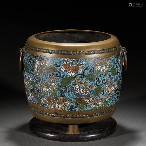 CHINESE CLOISONNE ENAMEL CENSER,QING DYNASTY