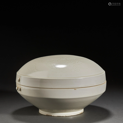 CHINESE DING TYPE WHITE PORCELAIN BOX,SONG DYNASTY