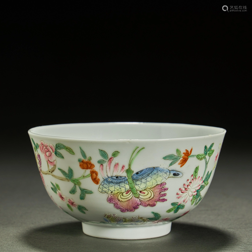 CHINESE FAMILLE ROSE PORCELAIN BOWL,QING DYNASTY