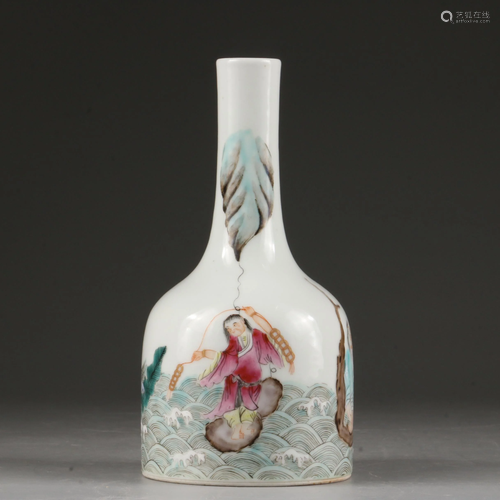 CHINESE FAMILLE ROSE PORCELAIN VASE,QING DYNASTY