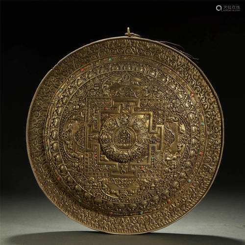 CHINESE GILT BRONZE BOX,QING DYNASTY