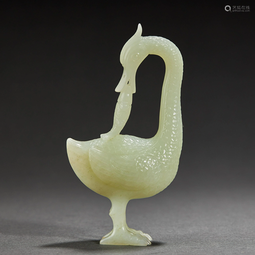 CHINESE HETIAN JADE DUCK,QING DYNASTY