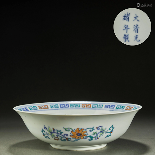 CHINESE FAMILLE ROSE PORCELAIN BOWL,QING DYNASTY