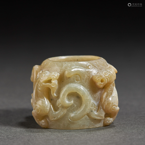 CHINESE JADE RING,HAN DYNASTY