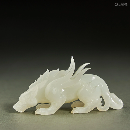 CHINESE HETIAN JADE BEAST,QING DYNASTY