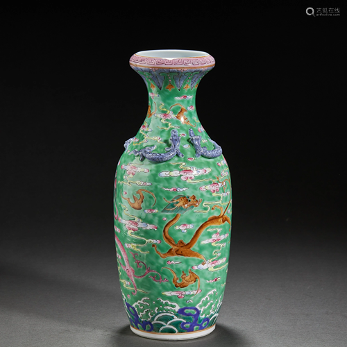 CHINESE FAMILLE ROSE PORCELAIN VASE,QING DYNASTY