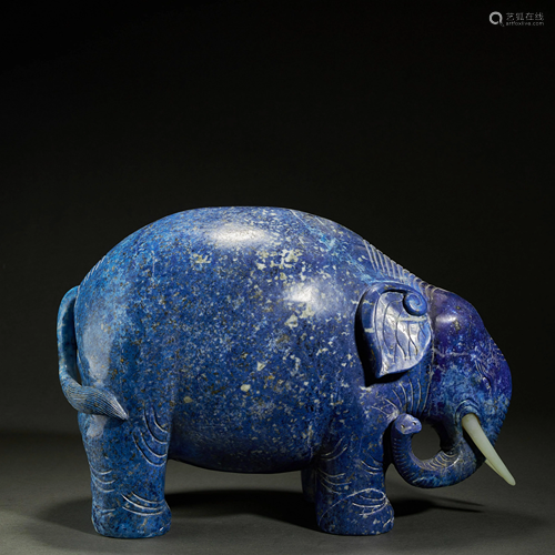 CHINESE LAZURITE ELEPHANT,QING DYNASTY