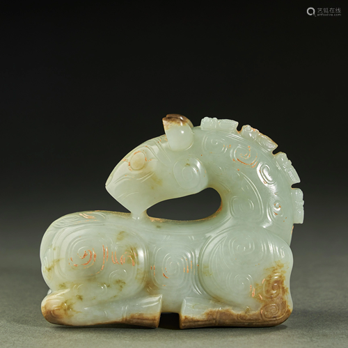 CHINESE HETIAN JADE BEAST,MING DYNASTY