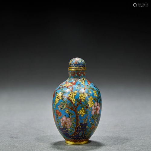 CHINESE GILT BRONZE CLOISONNE ENAMEL SNUFF BOTTLE…