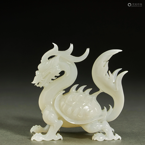 CHINESE HETIAN JADE BEAST,QING DYNASTY