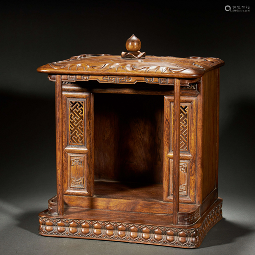 CHINESE HONGMU WOOD BUDDHINST NICHE,QING DYNASTY