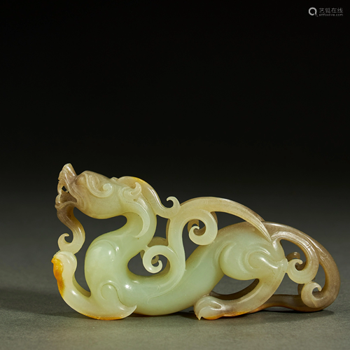 CHINESE HETIAN JADE BEAST,HAN DYNASTY