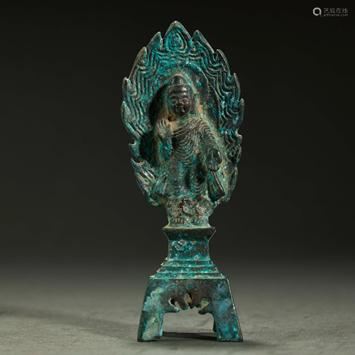 CHINESE BRONZE BUDDHA STATUE,NORTHERN WEI DYNASTY