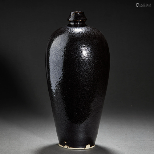 CHINESE JIAN TYPE BLACK PORCELAIN VASE,SONG DYNASTY