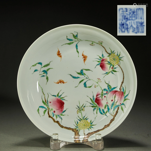 CHINESE FAMILLE ROSE PORCELAIN DISH,QING DYNASTY