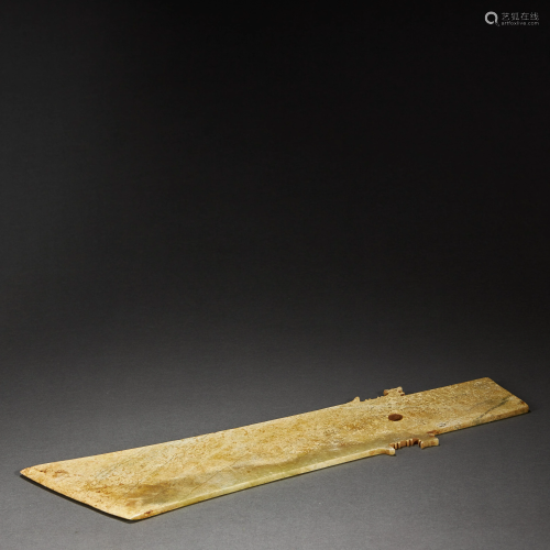 CHINESE JADE KNIFE,SHANG DYNASTY