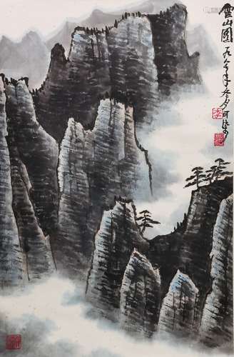 李可染 雪山图