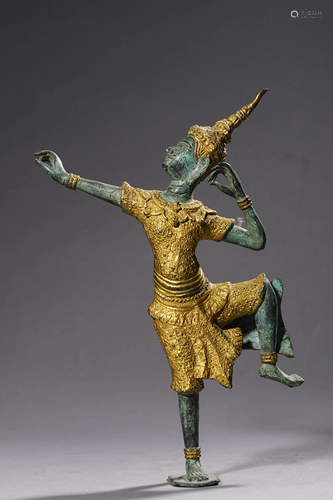 A Bronze and Gilt Bronze Nepalese Figurine