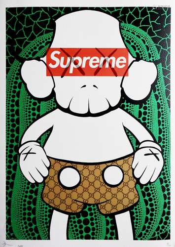 DEATH NYC 2020 KAWS×草間彌生×Supreme（簽名：18/100版）