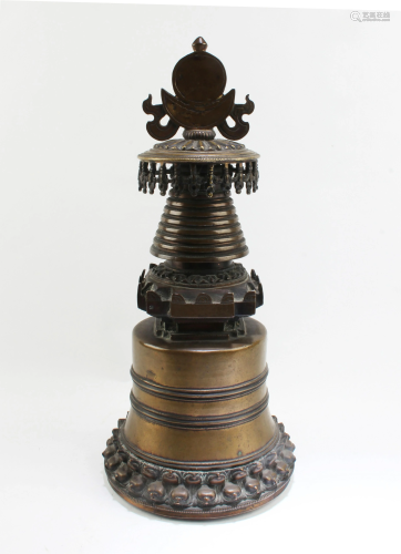 A West Tibetan Bronze Stupa of Kadampa Choden, 14-