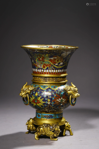 A Cloisonne Enamel Tripod Vase